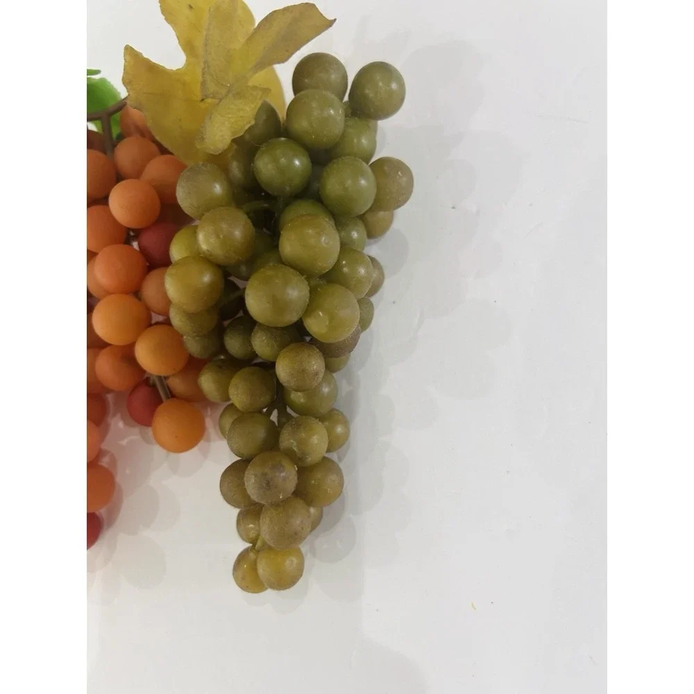 Lot Of 3 Vintage Faux Grapes‎ Realistic Decorative Fruit Rubber Plastic Decor